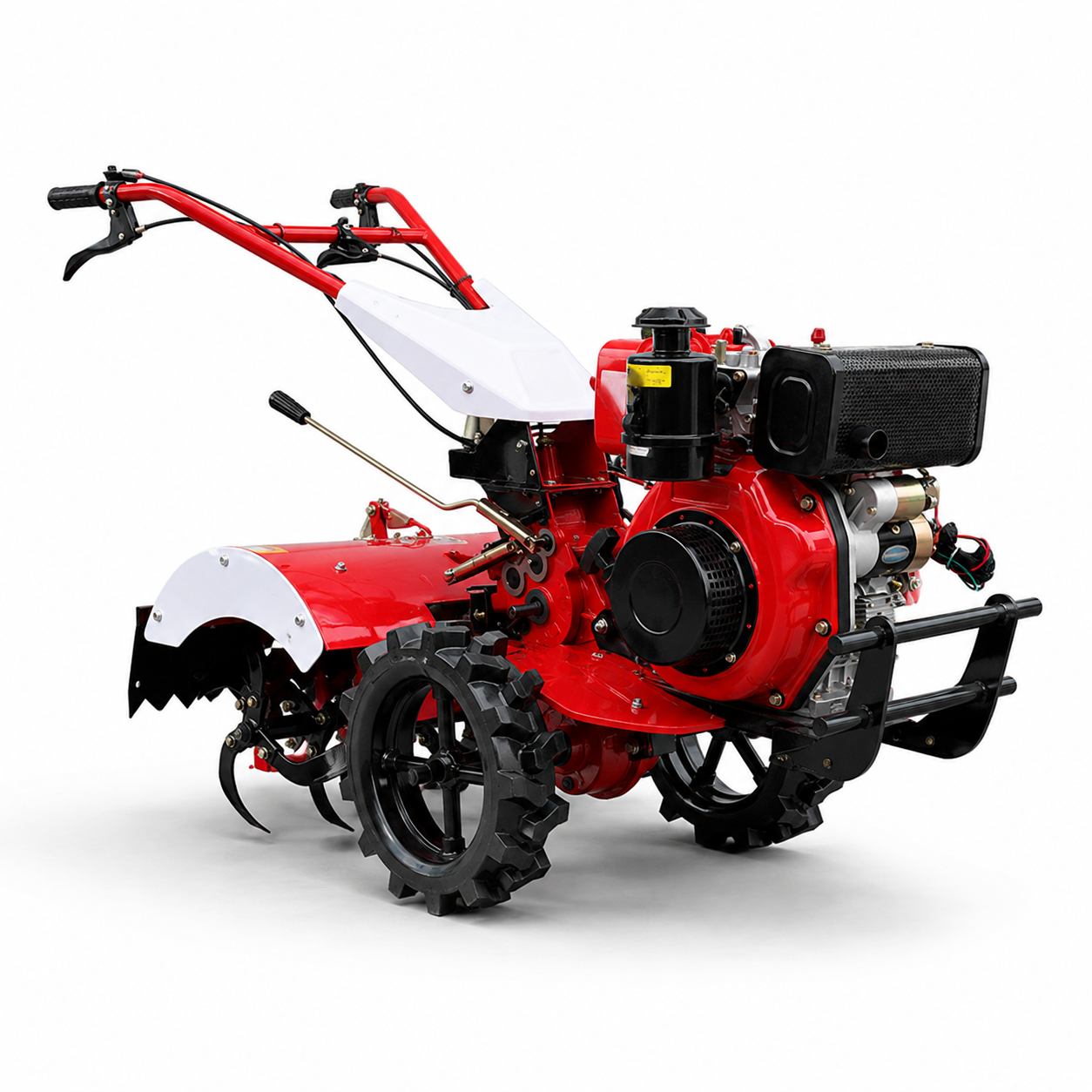 Walk-Behind Rotary Tiller Gasoline Diesel Mini Power Tiller